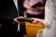 A couple exchange vows at a wedding ceremony