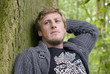 Man relaxing in the woods Man relaxing in the woods