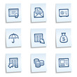 Banking web icons, blue notes Banking web icons, blue notes