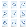 Basic web icons, blue notes Basic web icons, blue notes