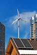 Wind and solar energy concept