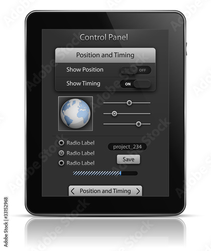 Vector: Tablet PC with UI elements Tablet PC with UI elements