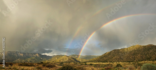 Photo: Desert Landscape: Double Rainbow over Sandia Mountains Desert Landscape: Double Rainbow over Sandia Mountains