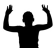Isolated Boy Child Gesture Hands Up