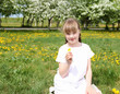 little girl in spring park