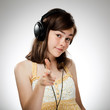Girl with headphones Girl with headphones