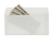 Photo: money in envelope isolated on white background money in envelope isolated on white background