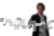 business man touch on touchscreen