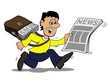 eiliger Zeitungsbote