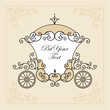 wedding invitation design with carriage