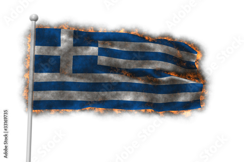 Illustration: Griechenland Feuer-Fahne Griechenland Feuer-Fahne
