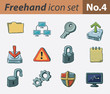 Freehand icon set - computer security