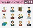 Freehand icon set - occupations