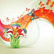 Colorful background with butterfly and flowers Colorful background with butterfly and flowers
