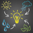 Renewable energy sources, dark background