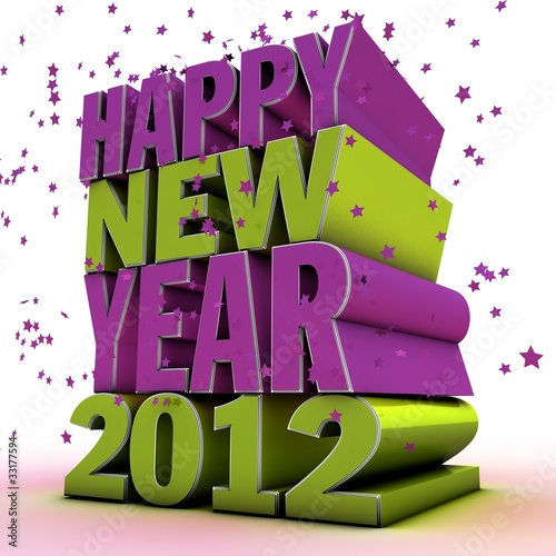 Illustration: happy new year 2012 happy new year 2012