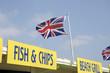 Fish and chips café on seafront, Littlehampton, Sussex Fish and chips café on seafront, Littlehampton, Sussex