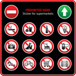 Prohibited Signs. Sticky label for supermarkets