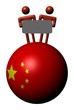 people holding sign on Chinese flag sphere illustration people holding sign on Chinese flag sphere illustration