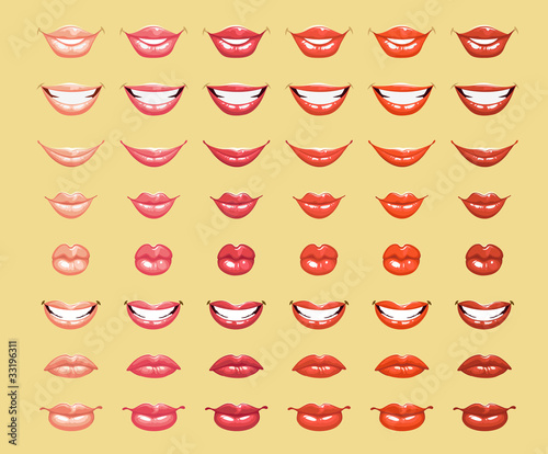 Vector: glamorous glossy shining female lips in light orange colors glamorous glossy shining female lips in light orange colors