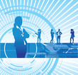 a set of business women on an abstract background a set of business women on an abstract background
