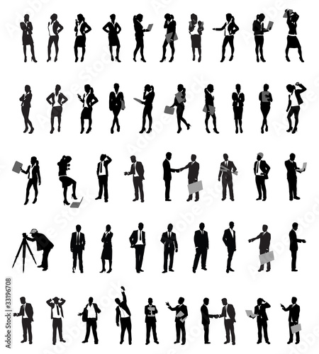 Vector: a large set of business people a large set of business people