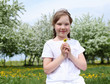 little girl in spring park