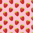 strawberry random repeatable seamless pattern