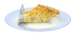 Quiche lorraine on plate with fork