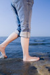 Foto: walking on the north sea beach walking on the north sea beach