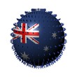 Australia flag sphere surrounded by people illustration
