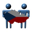 abstract people holding Czech map flag illustration abstract people holding Czech map flag illustration