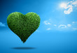 heart symbol made of grass