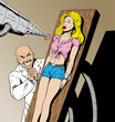 Girl captured by evil scientist and in danger.