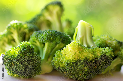 Photo: Broccol on green background Broccol on green background