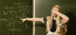 Pretty school girl on math classes finding solution Pretty school girl on math classes finding solution