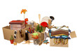 Photo: Transport cardboard boxes, relocation concept Transport cardboard boxes, relocation concept