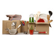 Transport cardboard boxes, relocation concept