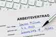 Arbeitsvertrag in deutscher Sprache