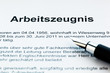 Arbeitszeugnis in deutscher Sprache