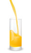 Orange juice pouring into glass. Vector illustration. Orange juice pouring into glass. Vector illustration.