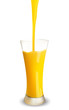 Orange juice pouring into glass. Vector illustration. Orange juice pouring into glass. Vector illustration.