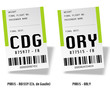 Vektor: Airport bag tags - ORY, CDG Airport bag tags - ORY, CDG