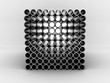 Illustration: Steel pipes isolated on white background. 3D Steel pipes isolated on white background. 3D