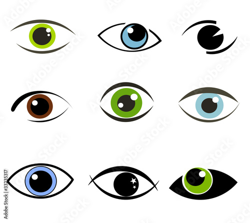 벡터 일러스트(편집용 파일):Eyes collection Eyes collection
