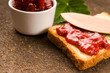 Wild strawberry jam with toast