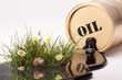Illustration: Oelfass gold mit Gras 1 Oelfass gold mit Gras 1