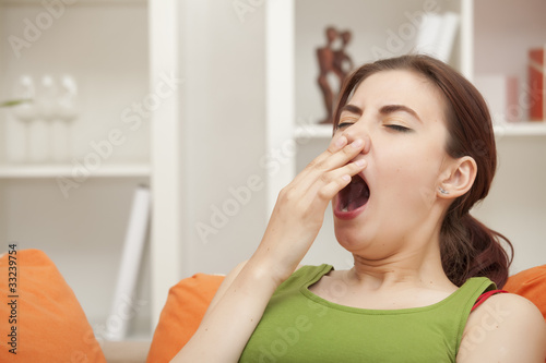 Photo: yawning woman yawning woman