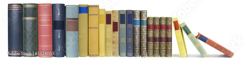 Photo: books in a row, isolated, free copy space, large format books in a row, isolated, free copy space, large format