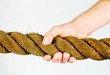 hand gripping rope